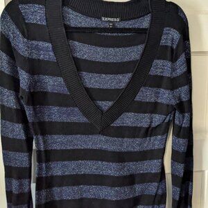 Express Gray and Black Sweater